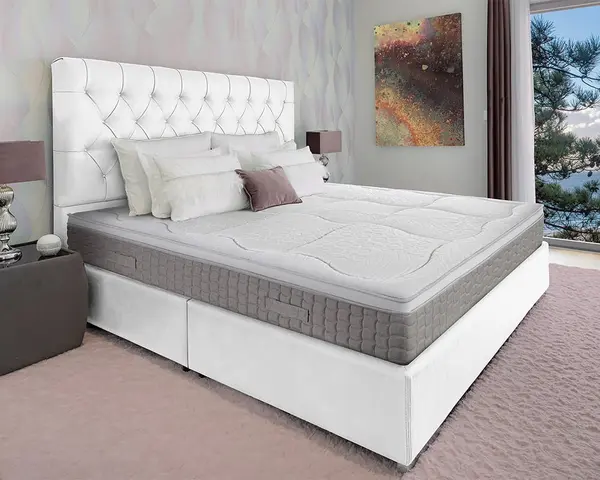 Saltea Ortopedica iSomn Viktus Bodyguard Memory Pocket 7 zone 140x200 cm, arcuri individuale, memory foam, medie, 30 cm, anatomica, husa antialergica, detasabila, lavabila