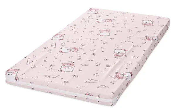 Saltea pat, Lorelli Classic, spuma elastica, 60 x 120 x 6 cm, Pink Ballerina Bear