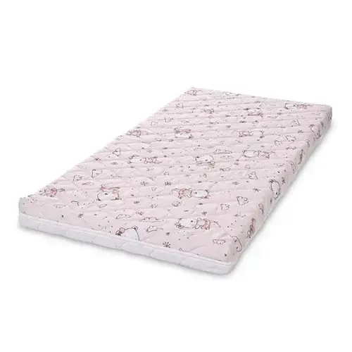 Saltea pat Lorelli Holiday, 60 x 120 x 10 cm, 2 straturi cocos si spuma elastica, Roz