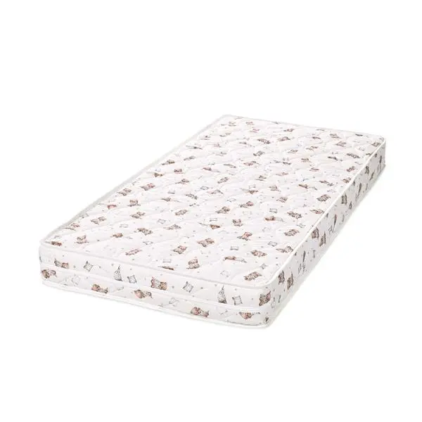Saltea patut Lorelli Relax Bear and Pilow Beige 120x60x10 cm din spuma elastica cu husa detasabila din bumbac