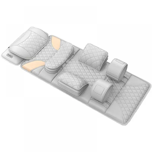 Saltea pentru masaj complet 3D Shiatsu, Blirowin ® , amelioreaza durerilor de spate, zone de masaj multiple pentru relaxare completa, perna ortopedica pentru picioare integrata, perne pentru presiune, presopunctura, material piele PU de inalta c