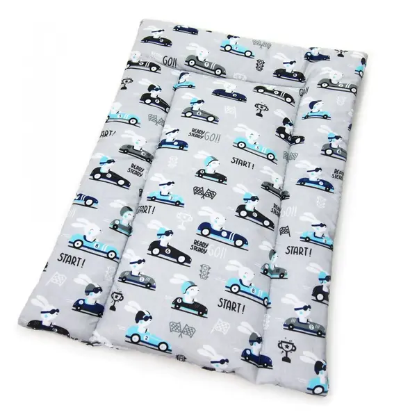 Saltea pentru masuta de infasat bebe Kerstin Bunny Drivers, cu umplutura din silicon, invelis 100 bumbac, dimensiune 50 x 70 cm