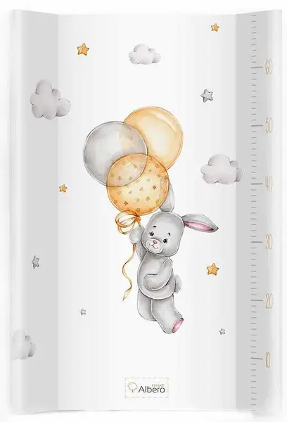 Salteluță tare de înfășat Albero Mio - 80 x 47 cm, Bunny