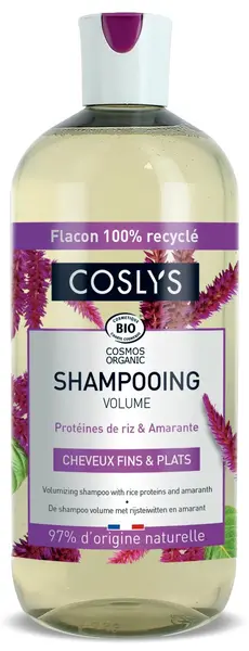 Sampon bio de ingrijire si volum pentru par fin si subtire cu proteine din orez si amarant, 500ml, Coslys