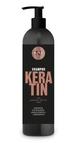 Sampon cu keratina pentru par deteriorat si fragil, 500ml, Natigo