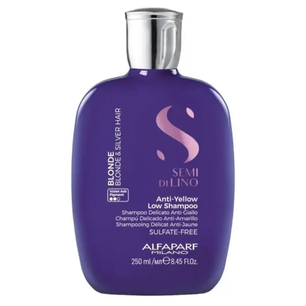 Sampon de Par Alfaparf Low Anti Yellow, Neutralizeaza Tonurile de Galben, 250 ml