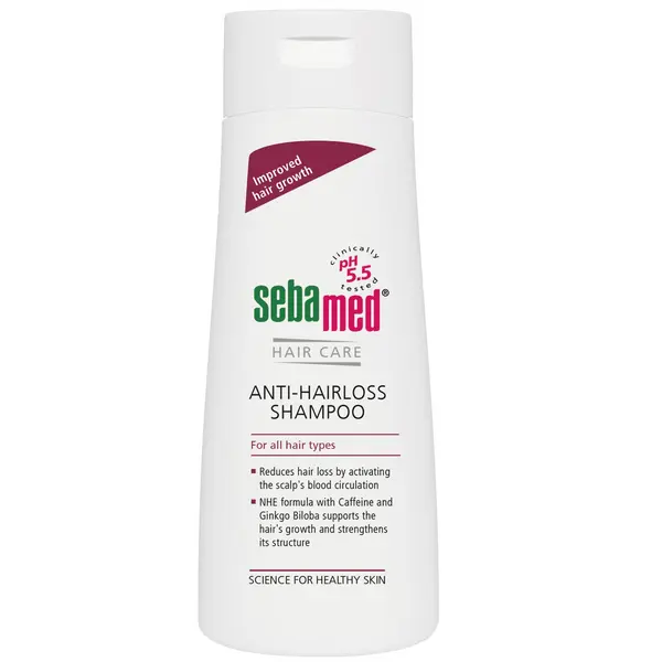 Sampon Dermatologic, Sebamed, Hair Impotriva Caderii Parului, Hipoalergenic, cu Cofeina si Ginko Biloba, 200ml