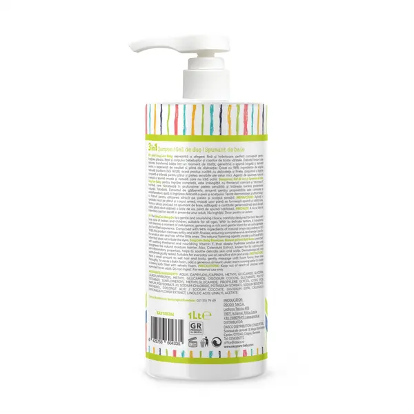 Sampon, gel de dus spuma de baie pentru bebelusi si copii Musetel 1L Easycare Baby 3 in 1