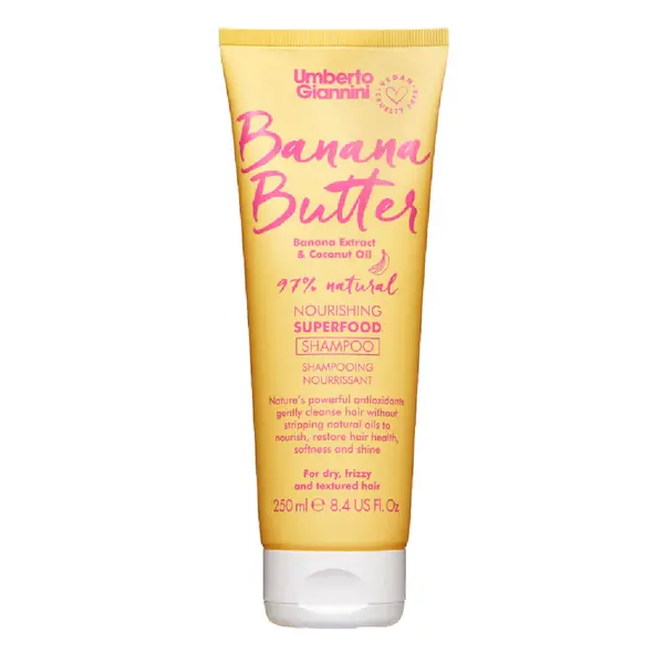 Sampon hranitor pentru par uscat, frizzy si texturat, Banana Butter, 250 ml, Umberto Giannini