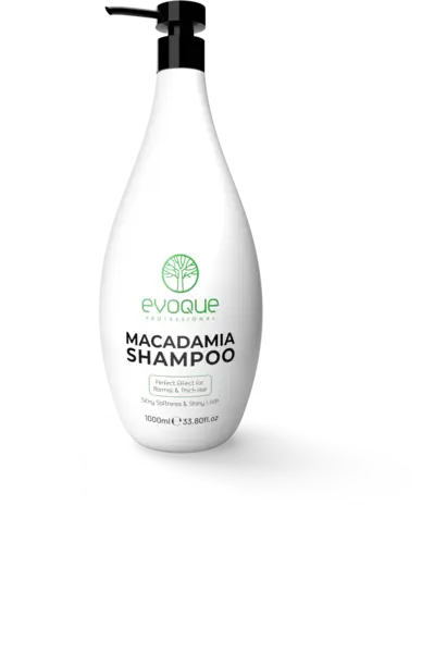 sampon Macadamia EVOQUE USA, 1000 ml - Curatare profunda si nutritie pentru par gros si cret