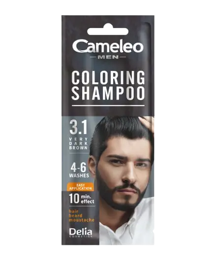 Sampon nuantator Camelo Men Very Dark Brown 3.1, 15ml, Delia Cosmetics