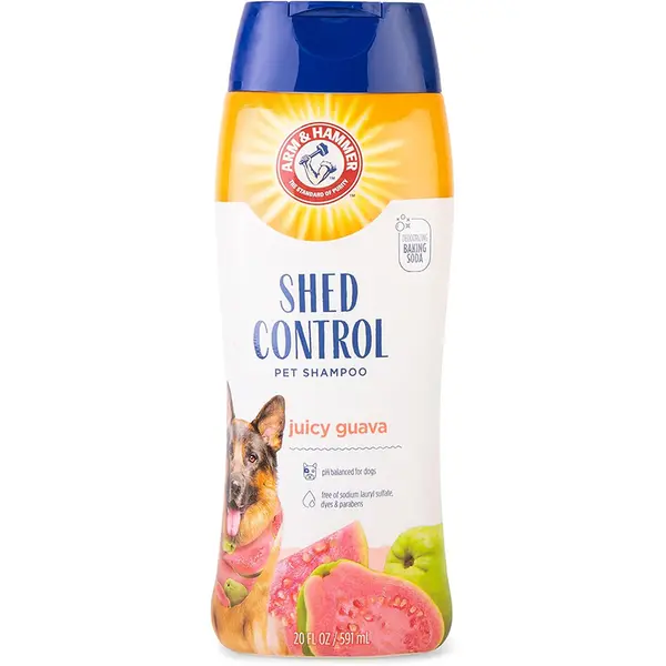 Sampon pentru Catelusi, Arm & Hammer, Shed Control, Curatare Eficienta cu Bicarbonat de Sodiu, fara Lacrimi, Aroma Guava, fara Parabeni, 591ml