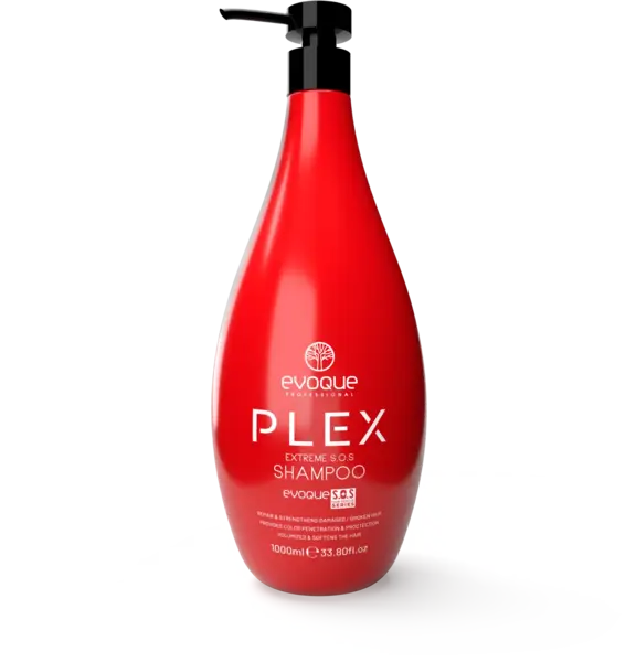 Sampon profesional Plex Extreme SOS EVOQUE USA, 1000 ml - Reparare intensa pentru par foarte procesat, degradat sau decolorat - Evoque