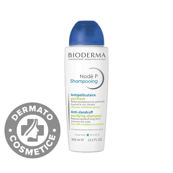 Sampon purificator anti-matreata pentru par cu tendinta de ingrasare Node P, 400ml, Bioderma