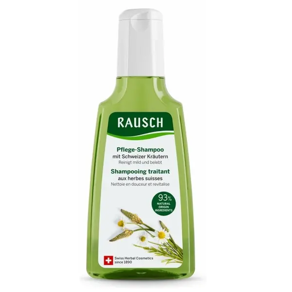 Sampon, Rausch, Pflege, cu Ierburi Elvetiene, Curata Delicat Parul Normal si Revigoreaza Scalpul, 200ml