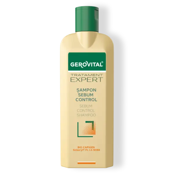 Șampon Sebum Control Cu Sebaryl și Bio-capigen Pentru Păr Gras, Gerovital Tratament Expert, 250 Ml