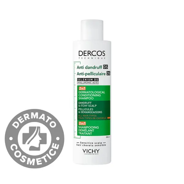 Sampon si balsam 2 in 1 anti-matreata pentru toate tipurile de par Dercos, 200ml, Vichy
