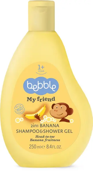 Sampon si gel de duș 2 in 1 Bebble - Banana, 250 ml