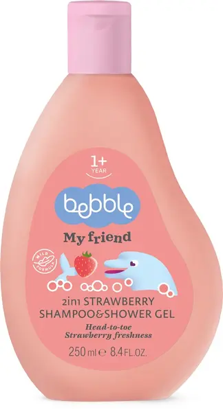 Sampon si gel de dus 2 in 1 Bebble - Strawberry, 250 ml