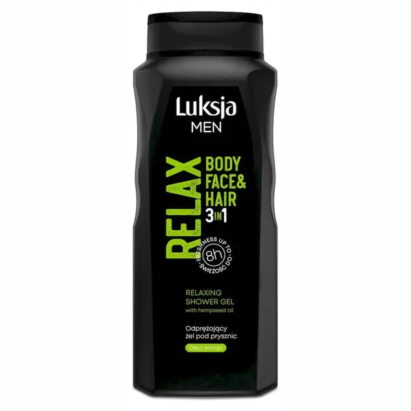Sampon si gel de dus barbati 3 in 1 RELAX, Luksja | 500 ml
