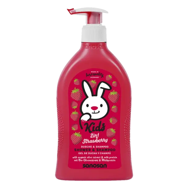 Sampon si gel de dus cu aroma de capsuni, Sanosan Kids | 400 ml