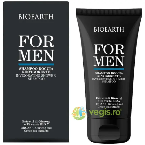 Sampon si Gel de Dus Revigorant pentru Barbati cu Ginseng si Ceai Verde 200ml