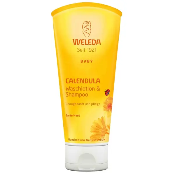 Sampon si Lotiune 2-in-1, Weleda, Shampoo, cu Galbenele, pentru Curatarea Delicata a Parului si Pielii, 200ml