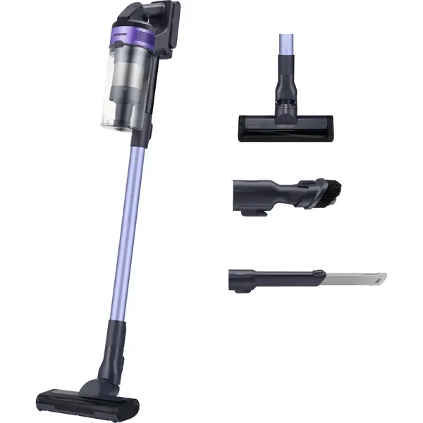 Samsung Aspirator vertical Samsung Jet VS15A6031R4/GE, 0.8l, Multi Ciclonic, 21.6V, 410W, Digital Inverter, Baterie Li-Ion, Filtrare 99.999%, Perie Jet Fit, Motor Digital Inverter, Autonomie 40 min, Violet