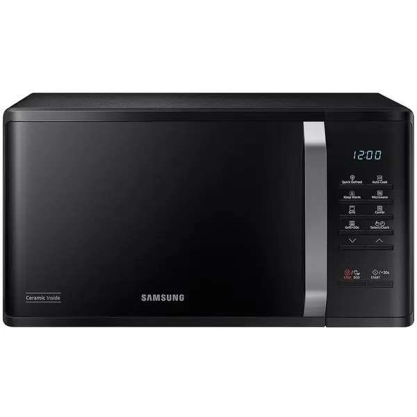 Samsung Cuptor cu microunde Samsung MG23K3523AK/E2, 23 L, 800 W, 6 trepte putere, Grill 1100 W, Negru