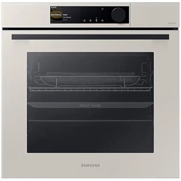 Samsung Cuptor incorporabil BeSpoke Samsung NV7B6665IAA/U2, Electric, 76 l, Autocuratare catalitica, Grill, Dual Cook, Wi-Fi, Air Fry, Bej