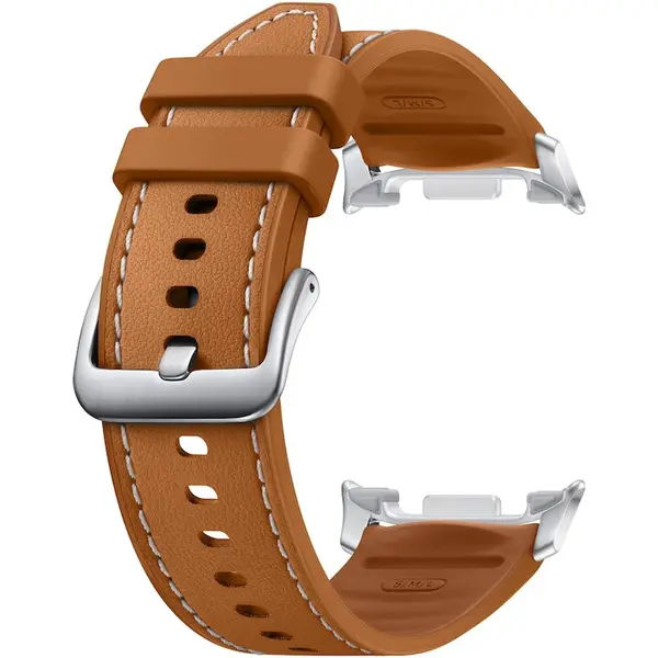 Samsung Curea Smartwatch Samsung Hybrid pentru Galaxy Watch8 / Watch8 Classic, marime reglabila S/M/L, Maro Camel