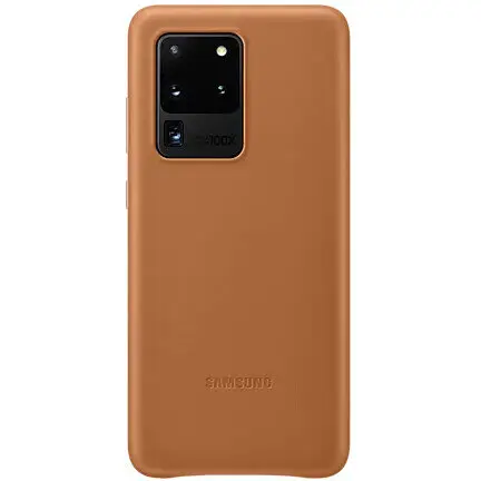 Samsung Galaxy S20 Ultra (G988) - Capac protectie spate Leather Cover - Maro