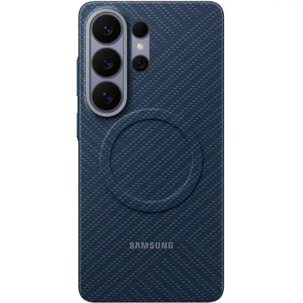 Samsung Husa protectie spate pentru Telefon Galaxy S26 Ultra, Carbon Magnet Case, Albastru