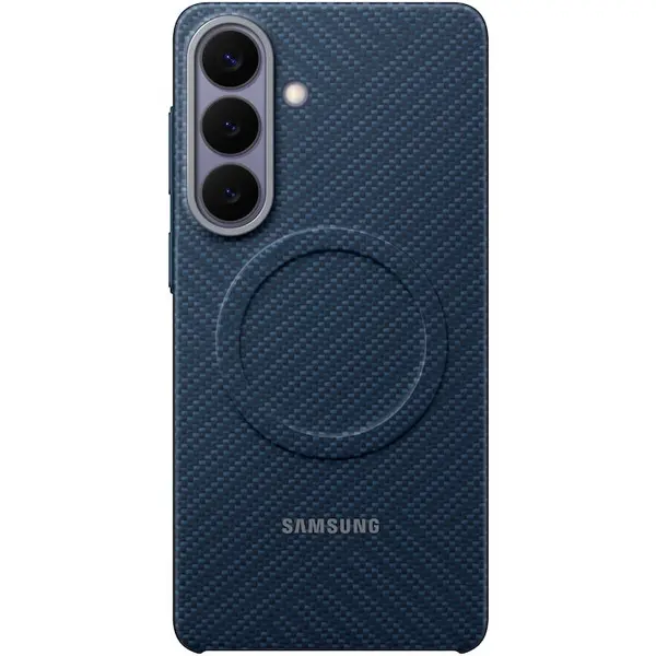 Samsung Husa protectie spate pentru Telefon Samsung Galaxy S26 Ultra, Carbon Magnet Case, Albastru