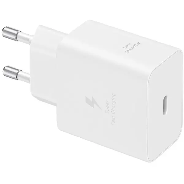 Samsung Incarcator retea Samsung EP-T4511XWEGEU, Super Fast Charger 45W, port USB Type-C, Low Standby, cablu Type-C - Type-C (5A) inclus, Alb