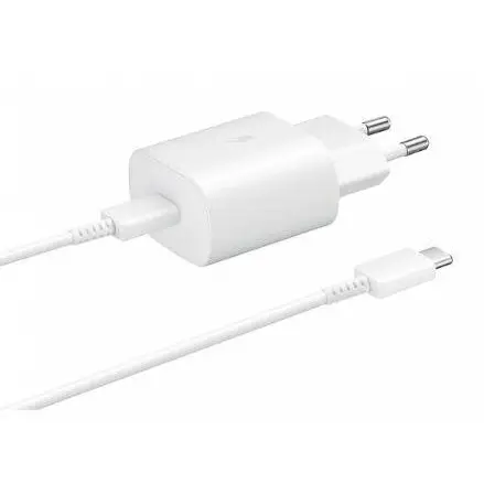 Samsung Incarcator retea Samsung EP-TA800XWEGWW Super Fast Charger, 1 x USB-C, 25W + cablu USB-C, Alb