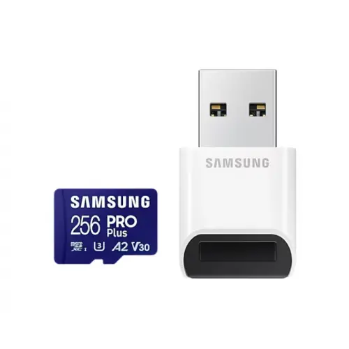Samsung Memory Card microSDXC Samsung PRO Plus MB-MD256SB/WW 256GB, Class 10, UHS-I U3, V30, A2 + Adaptor USB