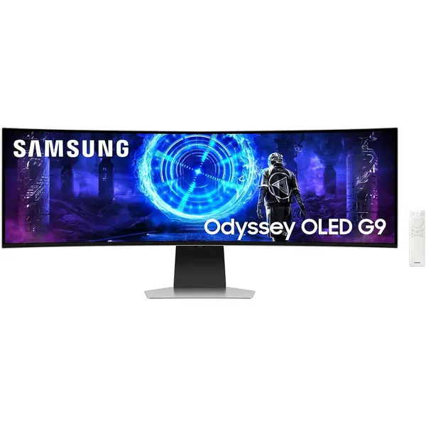 Samsung Monitor Curbat Gaming Samsung Odyssey OLED G9 G95SD LS49DG950SUXDU, 1800R, 49, Dual QHD, 0.03ms, 240Hz, FreeSync Premium Pro, G-Sync Compatible, HDR10+, Argintiu
