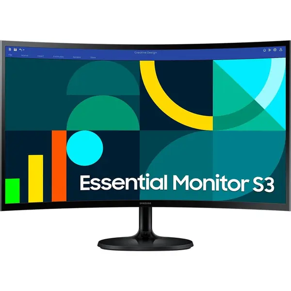 Samsung Monitor curbat SAMSUNG Essential S36GD S27D364GAU, Display 27 Full HD 1920 x 1080, LED, VA, 100Hz, Negru