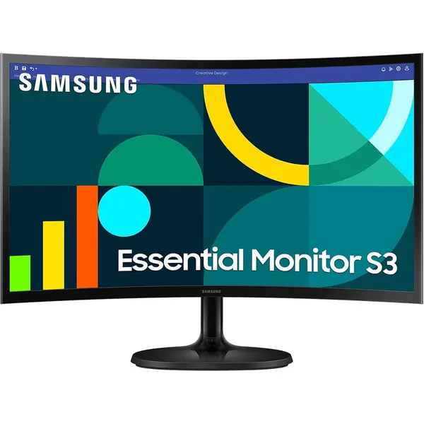Samsung Monitor Gaming Curbat Samsung Essential S3 S36GD, 24 inch, VA LED, Full HD 1920 x 1080, VGA, HDMI, 100 Hz, 4 ms, Negru