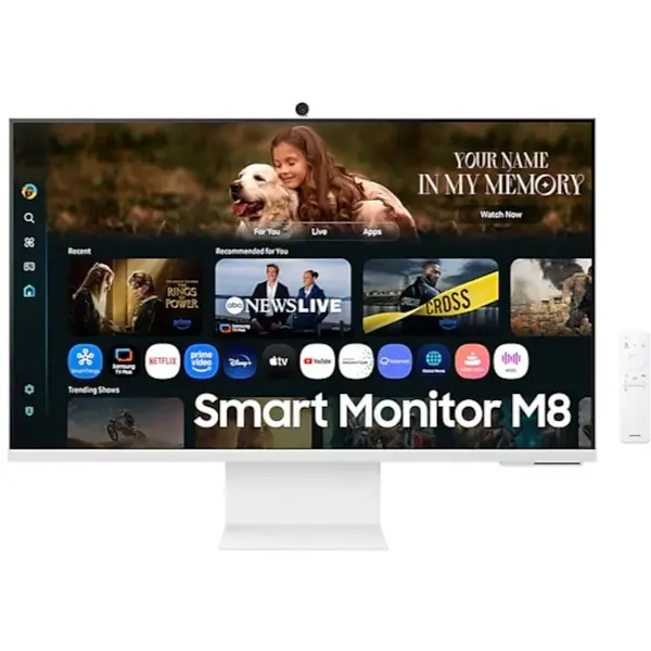Samsung Monitor LED Samsung LS32FM801UUXDU, Diagonala 32 UHD 3840x2160, VA, 4 ms, 60 Hz, Webcam, Alb
