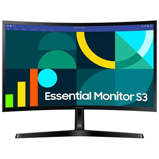 Samsung Monitor VA LED Samsung 24 LS24D366GAUXEN, Full HD (1920 x 1080), VGA, HDMI, Ecran curbat, 100 Hz, 4 ms, Negru