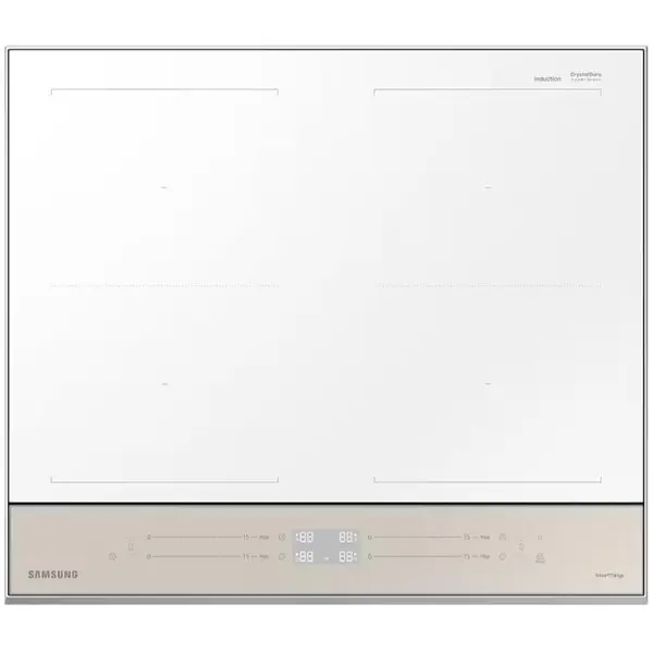 Samsung Plita incorporabila Samsung Bespoke NZ64B5067YY/U2, Inductie, 4 zone de gatit, Dual Flex Zone, Conectivitate WiFi, 60 cm, Alb/Bej