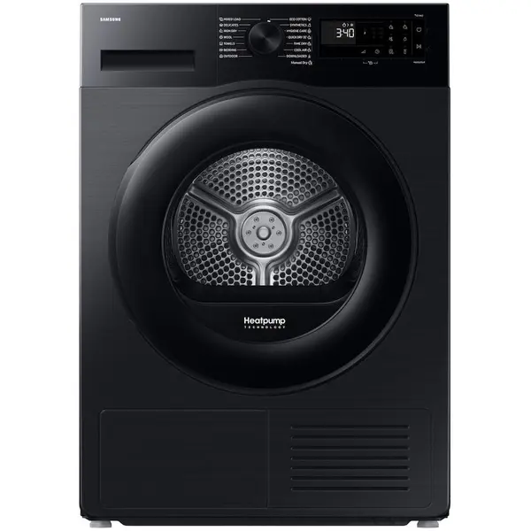 Samsung Uscator de rufe Samsung DV80DG52B0ABLE Pompa de caldura, 8 kg, Clasa C, Smart Things, Quick Dry 35', Optimal Dry, WiFi, Negru