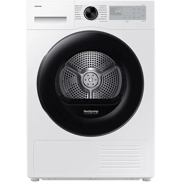 Samsung Uscator de rufe Samsung DV90DG52A0AHLE, Pompa de caldura 9 kg, Clasa C, Smart Things, Quick Dry, Optimal Dry. WiFi, Alb