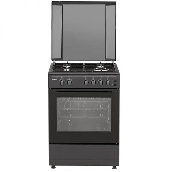 Samus Aragaz Samus SM667APGS, 4 Arzatoare Gaz, Cuptor Gaz, 56 L, Grill, Timer mecanic, Antracit