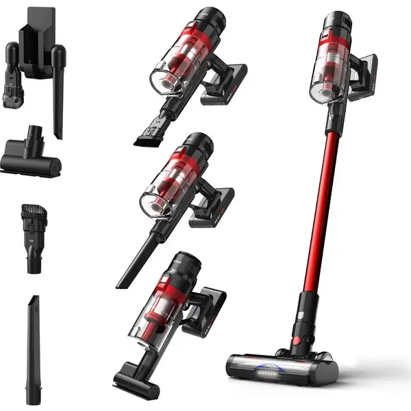 Samus Aspirator vertical fara fir 2 in 1 Samus Hurricane 2, 600 W, Negru-Rosu