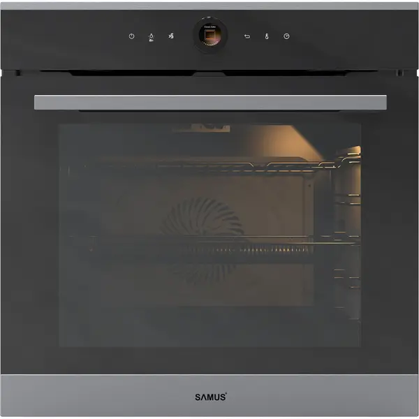 Samus PACHET Cuptor incorporabil Samus SC633GDT15, clasa A+, 3440 W, 74 L,+Plita incorporabila Samus PSG-64SMGN2, 58 cm, 4 arzatoare pe gaz, Neagra