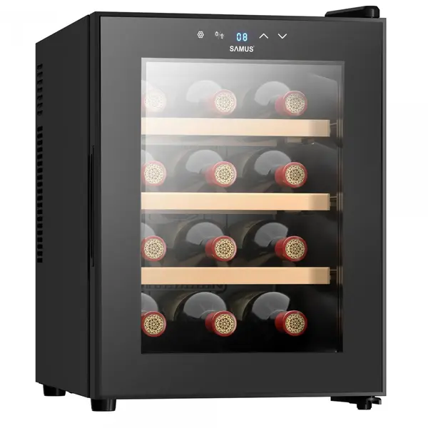 Samus Racitor pentru vin Samus SRV37LM12, 33 L, 12 sticle, negru