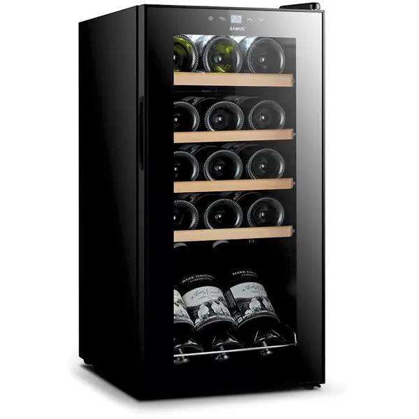Samus Racitor pentru vin Samus SRV48LMC, 44L, 15 sticle, Clasa G, H 69 cm, Negru